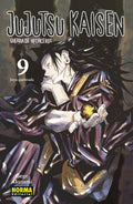 Portada de Jujutsu Kaisen 09 de Gege Akutami, edición en castellano de Norma Editorial